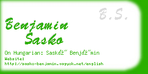 benjamin sasko business card